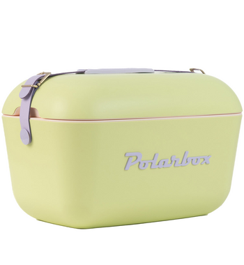 Polarbox Pop 20L Cooler Lime with Lilac Logo and Strap PLBP20LL