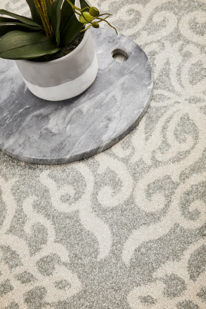 Rug Culture Chrome Large Silver & Off White Rug 290X200CM - CRO-LYD-SIL-290X200 hero image