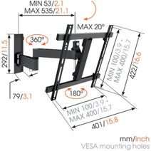 Vogel's WALL2245B Full-Motion TV Wall Mount for 32 to 55 Inch TVs Black hero image