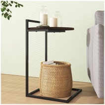 Zinus Round Metal and Wood Bedside Table Dark Brown AU-UTNST3-24B hero image