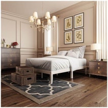 Zinus Double Moiz Solid Wood Bed Base White AU-RWPBWH-14D hero image
