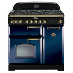 Falcon 90cm Classic Deluxe  Freestanding Dual Fuel Oven/Stove Royal Blue and Brass CDL90DFRB-BR hero image