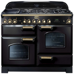 Falcon 110cm Classic Deluxe Freestanding Dual Fuel Oven/Stove Black and Brass CDL110DFBL-BR hero image