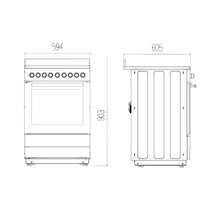 Beko 60cm Stainless Steel Freestanding Oven with Ceramic Cooktop BFCB60VMX hero image