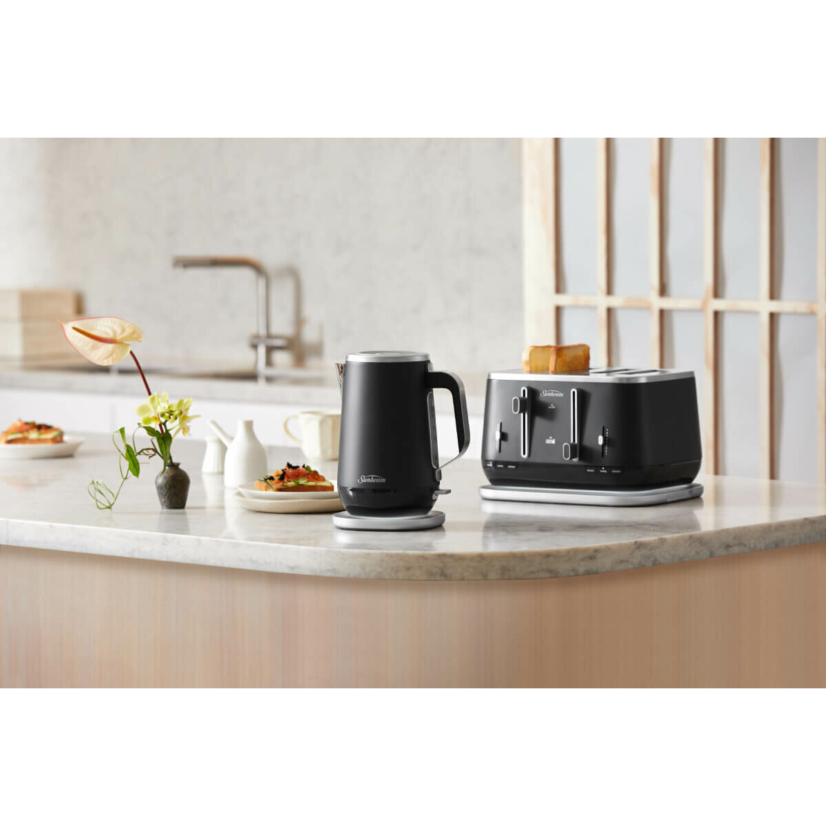 Sunbeam Kyoto City Collection 4 Slice Toaster Black TAM8004BK