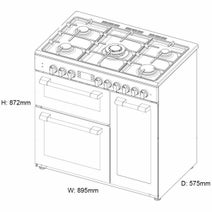 Artusi 90cm Dual Fuel Freestanding Oven Matte Black AFGR935B hero image