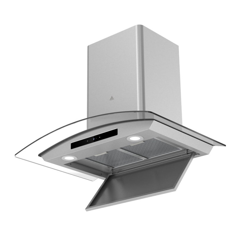 Trinity 75cm Curved Glass Stainless Steel Canopy Rangehood TR50275 ...