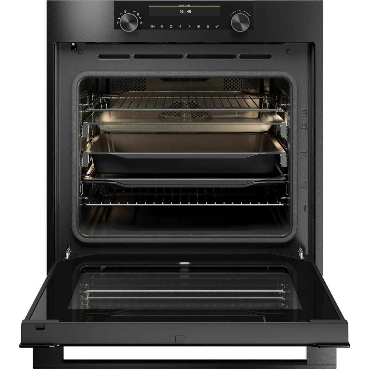 ASKO 60cm Pyrolytic Craft Built-In Oven Black Steel OP8687B hero image