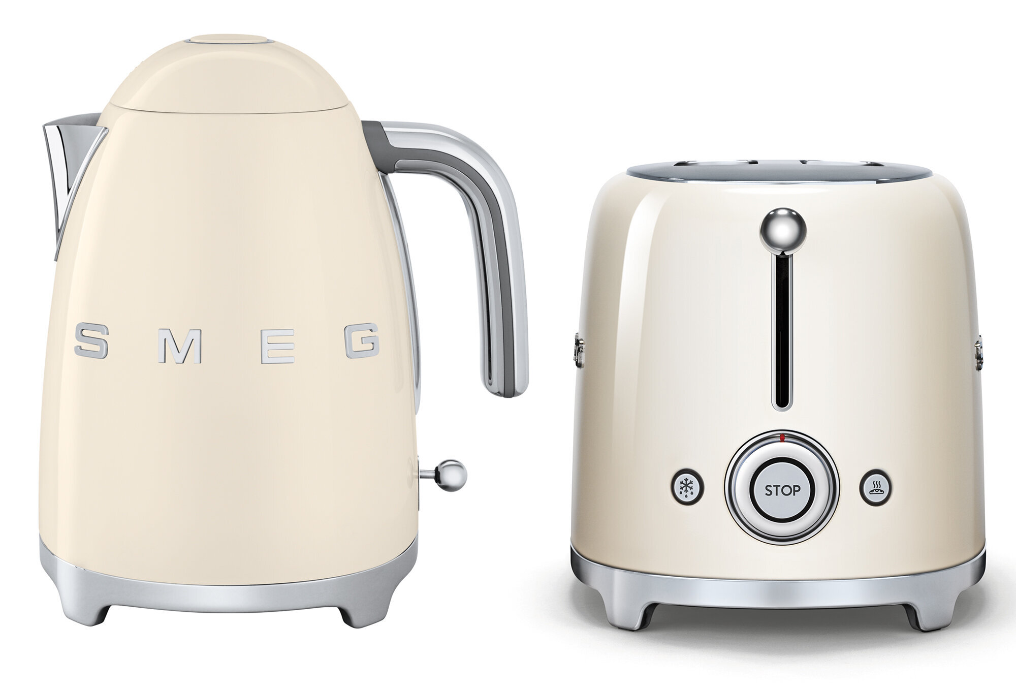 Smeg Kettle and 2 Slice Toaster Pack Cream KLF03CRAUTSF01CRAU Appliances Online