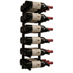 KingsBottle 18 Bottle Offset Peg Metal Rail Wall-Mounted Wine Rack RAIL0684-WPH03MBK hero image