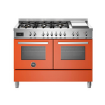 Bertazzoni 120cm Professional Dual Fuel Freestanding Oven/Stove with Griddle Orange PRO126G2EART hero image
