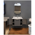 Turner Hastings Evara 75x53 Wall Hung Vanity with Real Marble Top and Ceramic Undercounter Basin Volcanic Ash 1TH EV751-VA-1TH image NaN