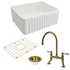 Turner Hastings Novi 60 Butler Sink Pack with Brushed Brass Providence Double Mixer Tap and Accessories PKG028 image NaN