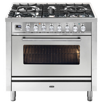 ILVE Professional Plus Series 90cm Dual Fuel Five Burner Oven with Milano Knobs P09PDWE3SS hero image