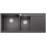 Blanco Bowl and 3/4 Inset Sink with Right Hand Drainer Rock Grey NAYA8SGK5 hero image