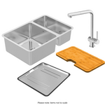 Abey 1 and 1/2 Bowl Sink with Accessories & Pull Out Mixer Tap NL180T13 hero image