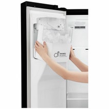 LG 625L Side by Side Fridge with Non-Plumbed Ice & Water Dispenser Matte Black GS-L668MBNL hero image