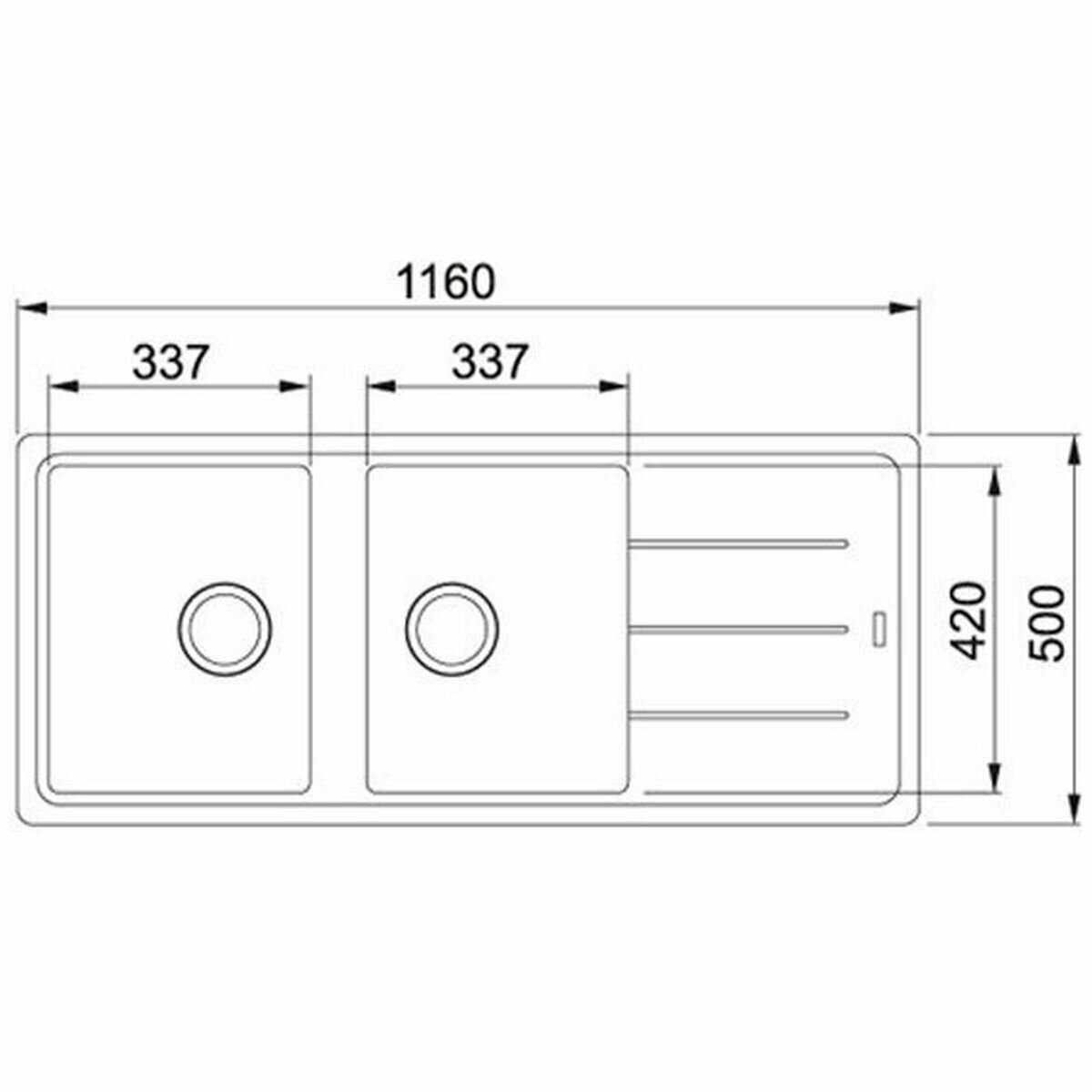 Franke Basis Double Bowl Reversible Drainer Sink BFG621BONYX hero image