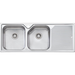 Oliveri NP671 Nu-Petite Double Bowl Right Hand Drainer Topmount Sink hero image