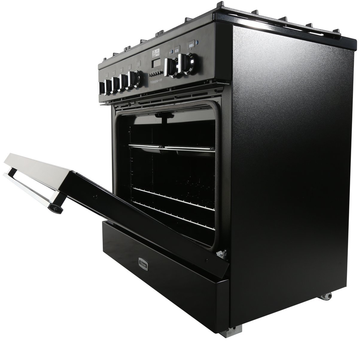 Falcon 90cm Professional FXP Freestanding Dual Fuel Pyrolytic Oven/Stove Black and Chrome PROP90FXPDFGBCH hero image