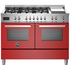 Bertazzoni 120cm Professional Dual Fuel Freestanding Red Oven with Griddle PRO126G2EROT image NaN
