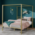 Zinus Patricia Queen Metal Canopy Bed Frame Gold AU-CPBFG-Q image NaN