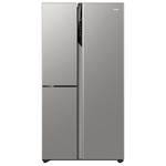 Haier 575L S+ Three Door Side by Side Fridge Satina Silver HRF575XS hero image