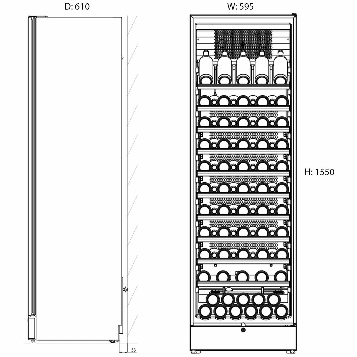 Vintec 148 Bottle Wine Storage Cabinet VWM148SBA-L hero image