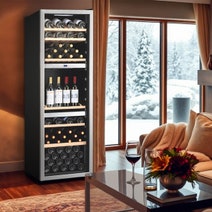 LeCavist 140 Bottle Triple Zone Wine Cabinet Stainless Steel LEK1403ZPVX hero image