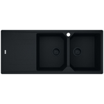 Franke Urban Double Bowl Topmount/Flush Mount Sink with Left Hand Drainer - Matte Black UBG621MBLHD hero image