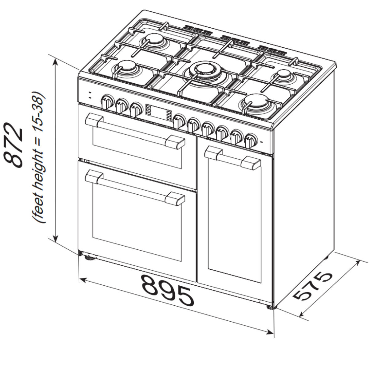 Artusi 90cm Dual Fuel Freestanding Oven/Stove AFGR935CR hero image