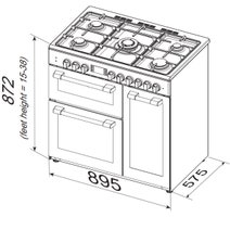 Artusi 90cm Dual Fuel Freestanding Oven Cream AFGR935CR hero image