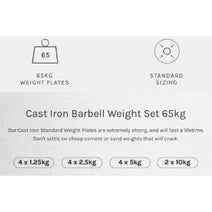Cortex 65KG Cast Iron Barbell Weight Set (Standard) CSST-WPSCISET-F hero image