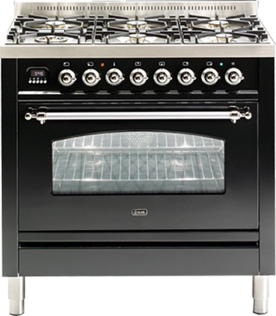 Ilve PN906MP BLX Nostalgie Series Freestanding Dual Fuel Oven Stove