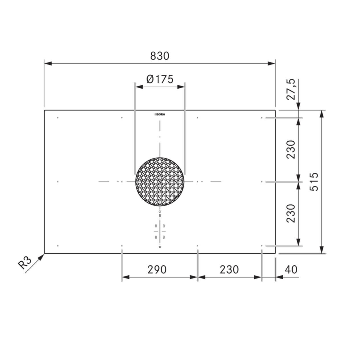 Bora X Pure Rough 83cm Induction Cooktop with Integrated Cooktop Extractor - Recirculation PUXU2R hero image