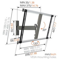 Vogel's THIN325 UltraThin Full-Motion TV Wall Mount for 40 to 65 Inch TVs Grey hero image