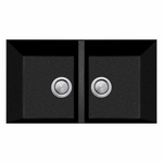 Oliveri Santorini Piccolo Double Bowl Undermount Sink Black ST-BL1573U hero image