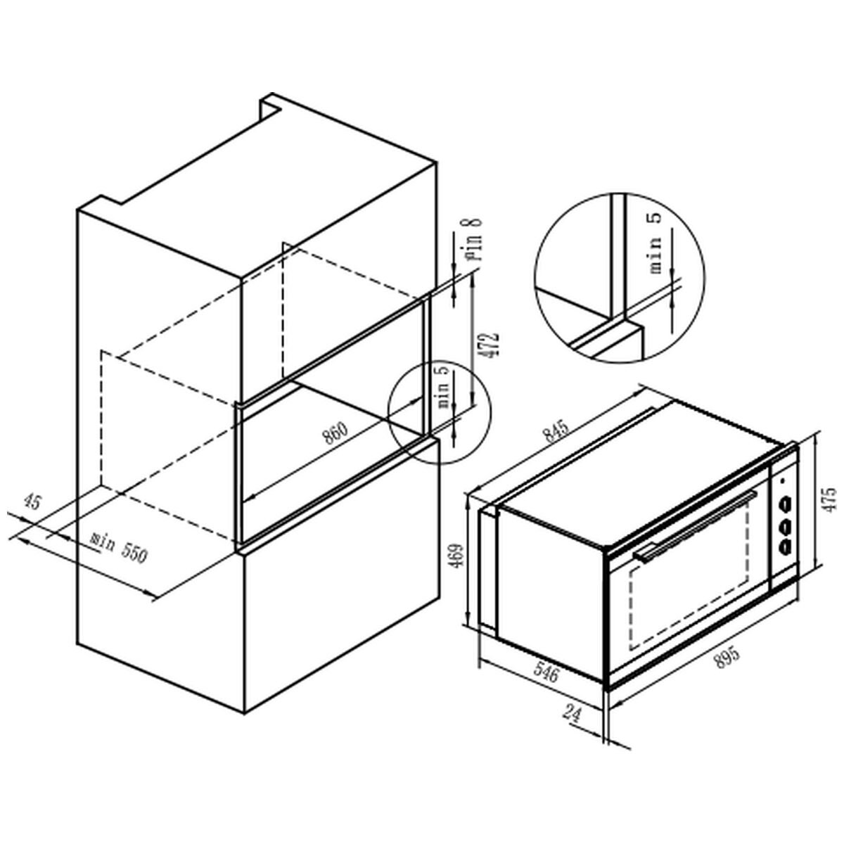 Artusi 90cm Electric Built-in Oven CAO900X1 image 7