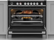 Fisher & Paykel 90cm Series 9 Classic Freestanding Induction Pyrolytic Oven Black OR90SCI6B1 hero image