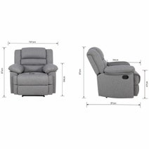 SILC Global Star Fixed Three seater with Two Single Recliners Pepper Grey 21001100 hero image