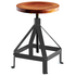 Reddie Suzy Teak Seat Black Metal Base Adjustable Stool STLSZ35DIAX4575W1M1 image NaN