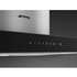 Smeg 90cm Universale Canopy Rangehood Stainless Steel with Black Glass Front KBT9L4VN image NaN