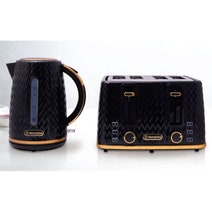 Westinghouse Kettle and Toaster Pack Black Gold 1.7L Kettle, 4 Slice Toaster WHKTPK13KG hero image