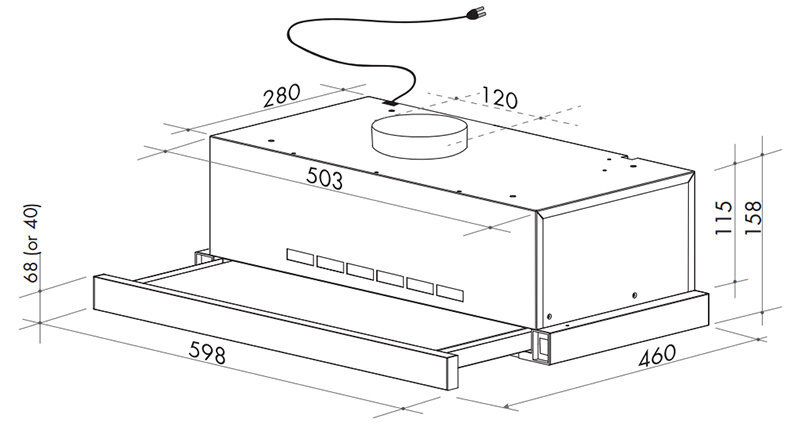 Artusi 60cm Slideout Rangehood ASO600RX hero image