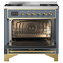 Ilve Majestic 90cm Freestanding Dual Fuel Oven with TFT Control Blue Grey/Brass M09IDNE3-BGG  image NaN