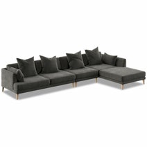 Kalona KYOTO Right Facing Extended Chaise Sofa Pewter WS-205-RCS-VILA-27 hero image
