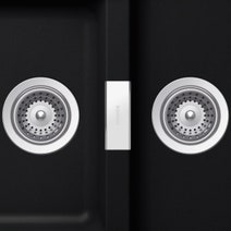 Abey Schock Puro Signus 1 and Three-Quarter Bowl Sink with Drainer D200P hero image