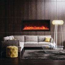 Remii 55 Inch Extra Tall Indoor Built-In Electric Fireplace with Black Steel Surround 102755-XT hero image