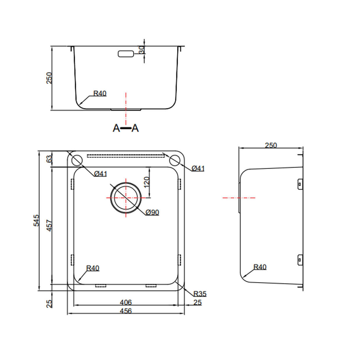 Abey 45L Laundry Tub with Dual Bypass and Overflow LK45C hero image