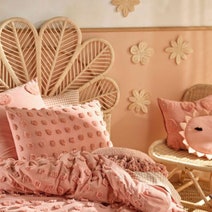 Linen House Haze Rosette Super King Bed Quit Cover Set 01705I378 hero image